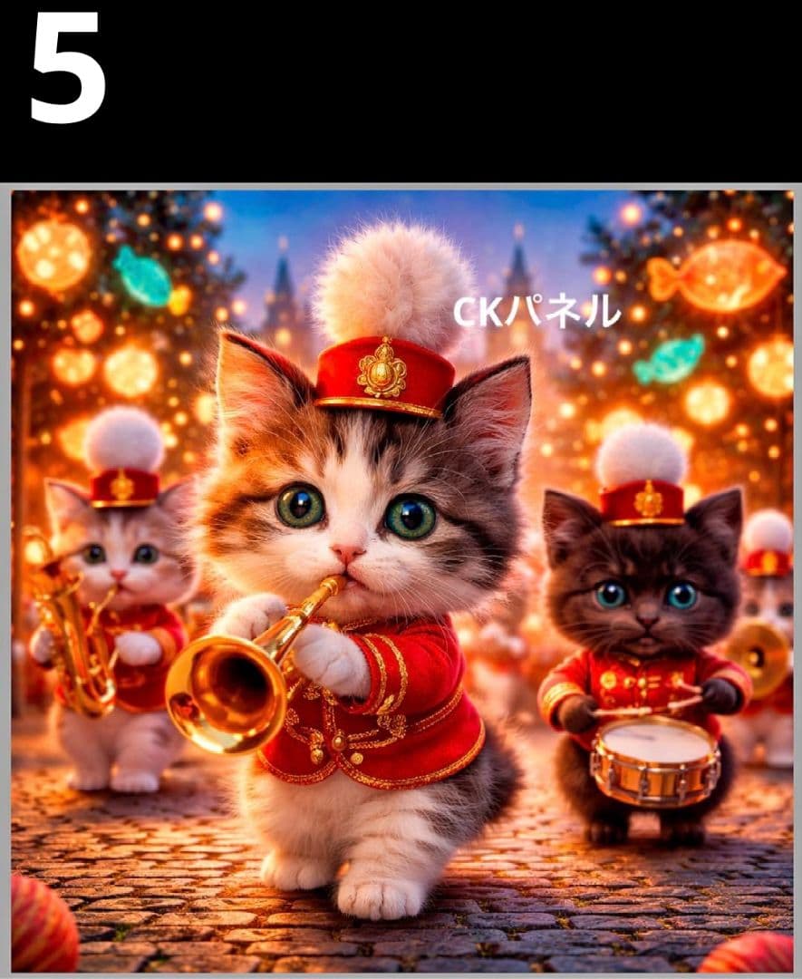 オーダーページ　ハンカチ117 マーチングバンドねこちゃん柄ハンドメイド3/20