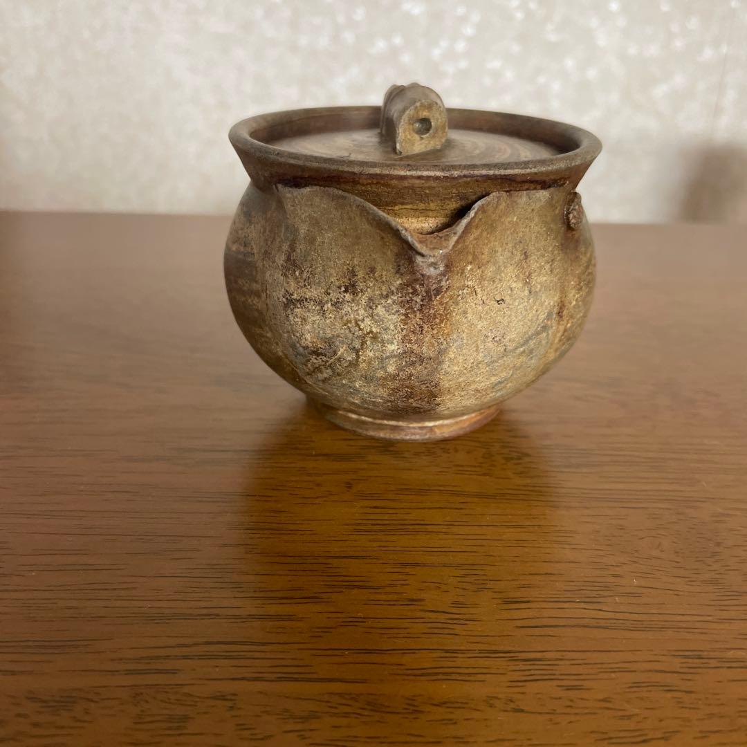 陶器製 茶色 急須 丸型 宝瓶