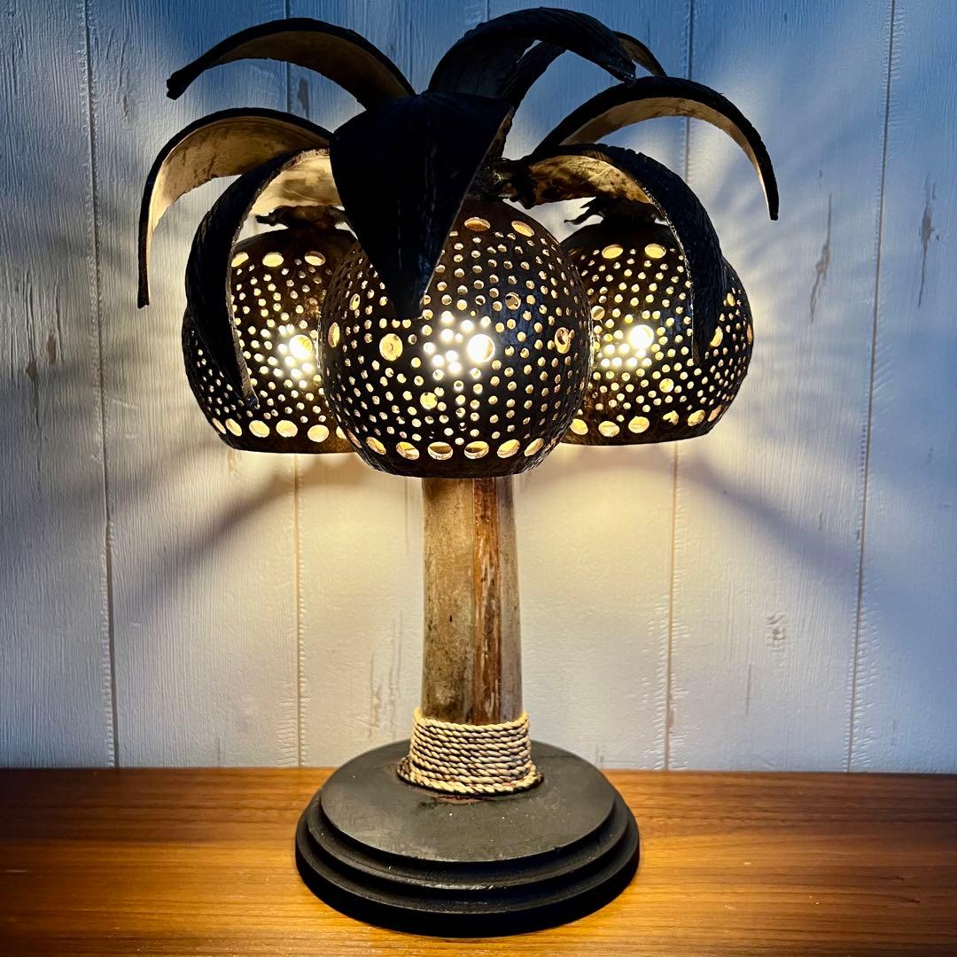 ヤシの木ライト② ヤシの木ランプ ココナッツライト ココナッツランプ 卓上ライト