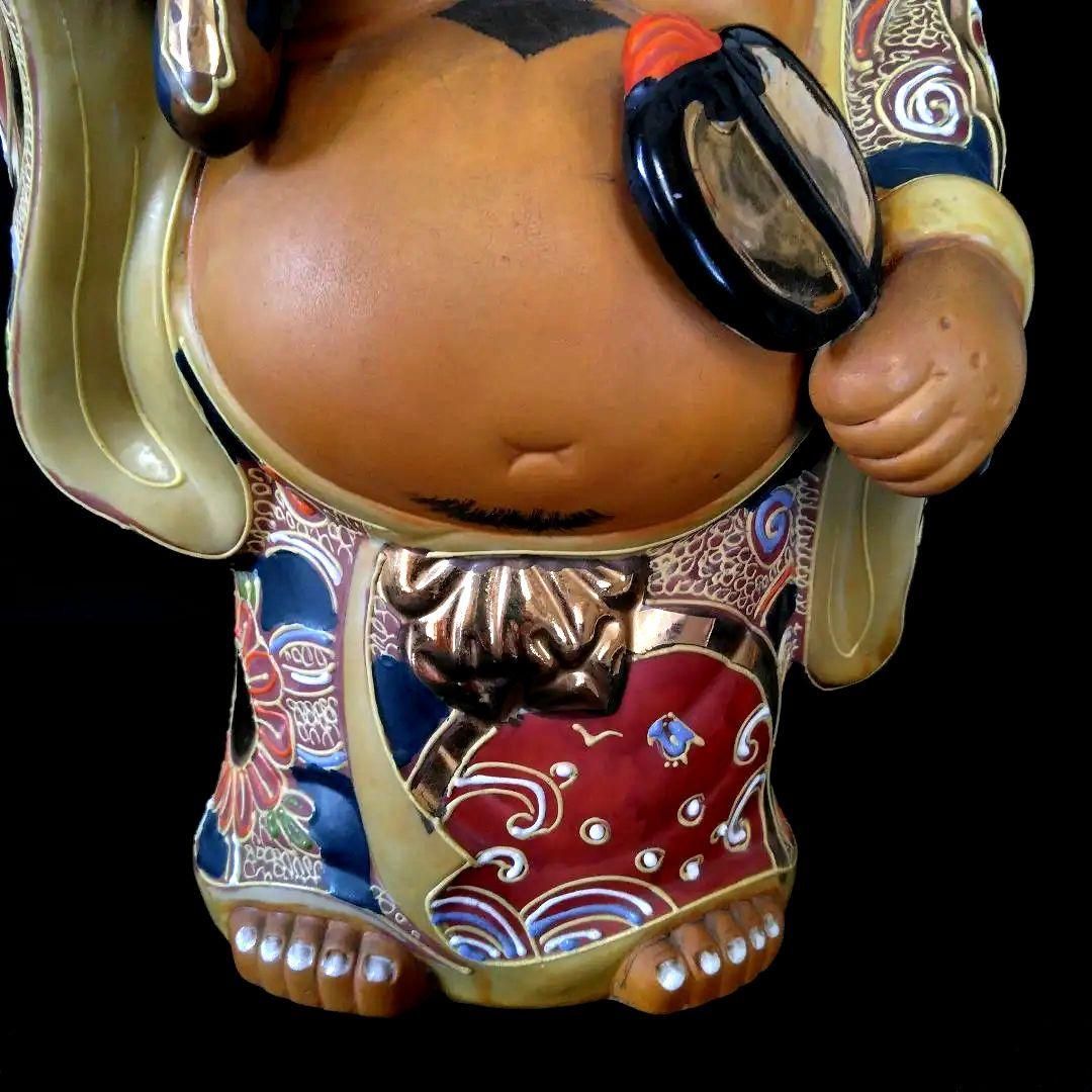 古九谷 布袋様 高28㎝ 七福神 仏像 手描き 布袋 開運 風水 縁起物 九谷焼
