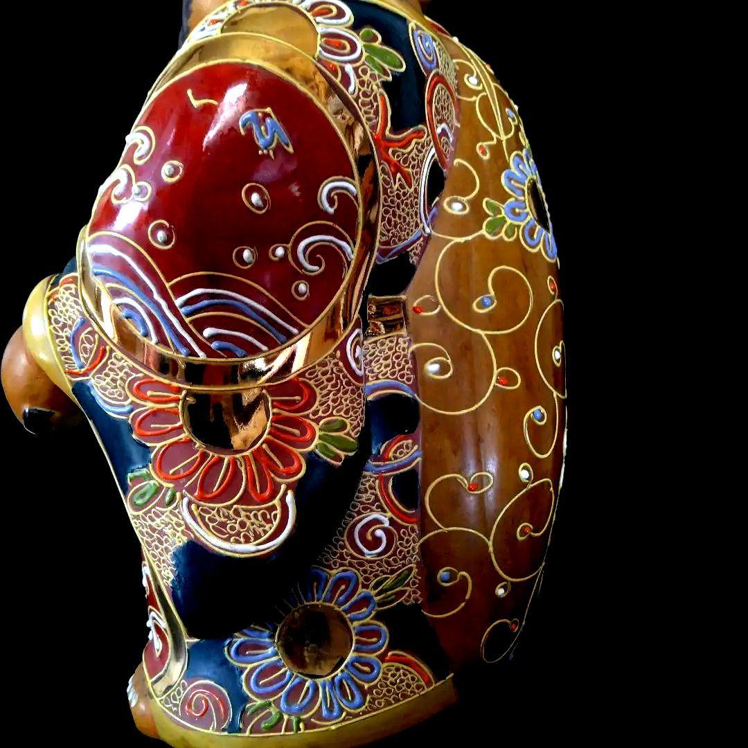 古九谷 布袋様 高28㎝ 七福神 仏像 手描き 布袋 開運 風水 縁起物 九谷焼