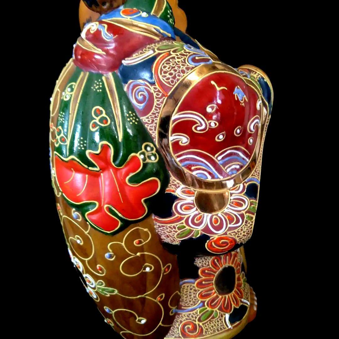 古九谷 布袋様 高28㎝ 七福神 仏像 手描き 布袋 開運 風水 縁起物 九谷焼