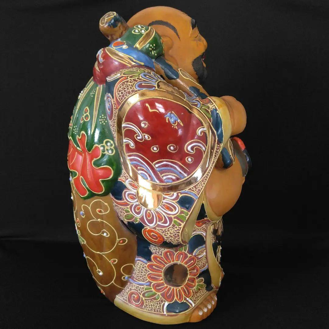 古九谷 布袋様 高28㎝ 七福神 仏像 手描き 布袋 開運 風水 縁起物 九谷焼