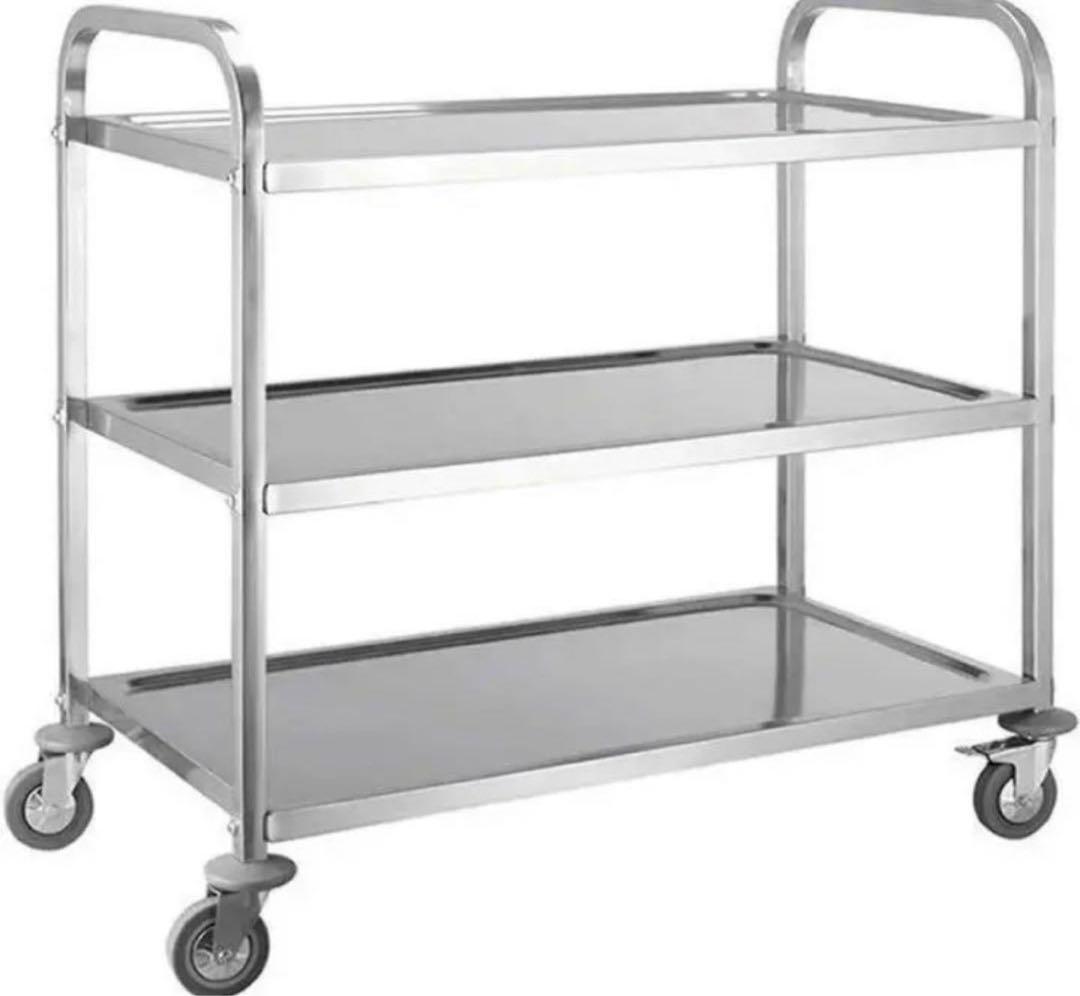 キッチンワゴン 業務用 ステンレスワゴン 3段 85cm×45cm キャスター付
