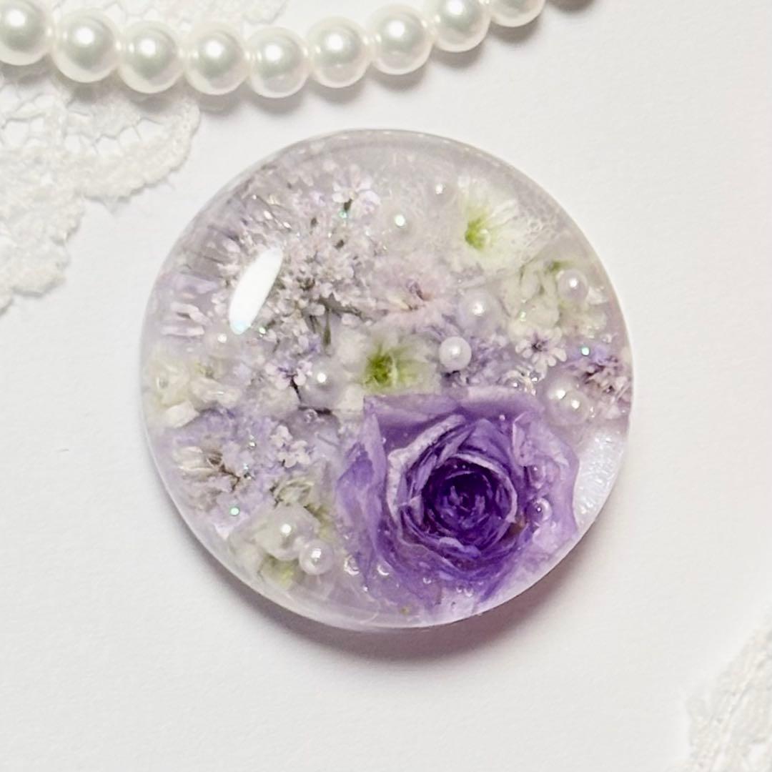 722可憐な♡レジンヘアゴム パープルローズ少量入荷！紫小花のブーケ