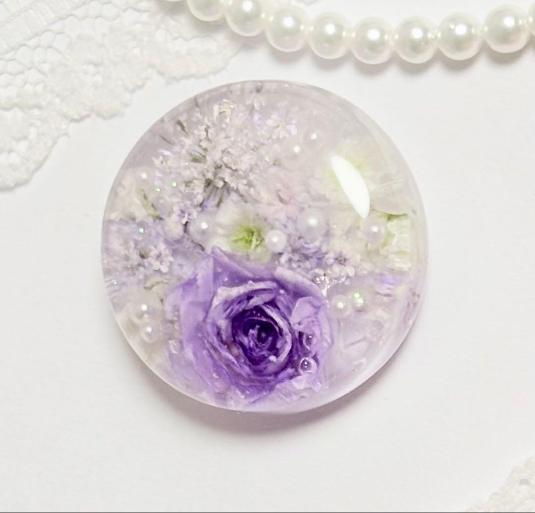 722可憐な♡レジンヘアゴム パープルローズ少量入荷！紫小花のブーケ