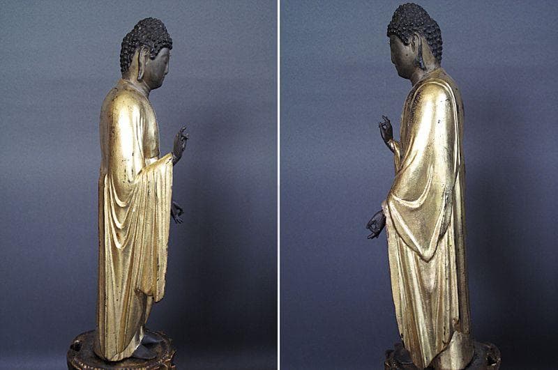 大幅値下げ‼️古仏！江戸後期『木造 阿弥陀如来立像』総高52㎝