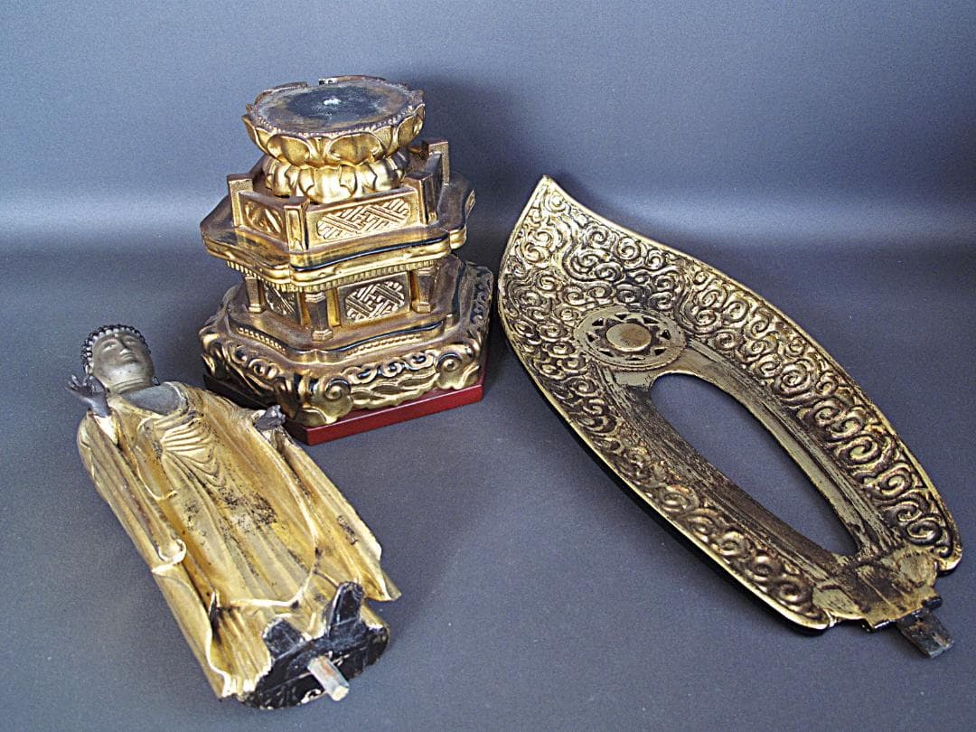 大幅値下げ‼️古仏！江戸後期『木造 阿弥陀如来立像』総高52㎝