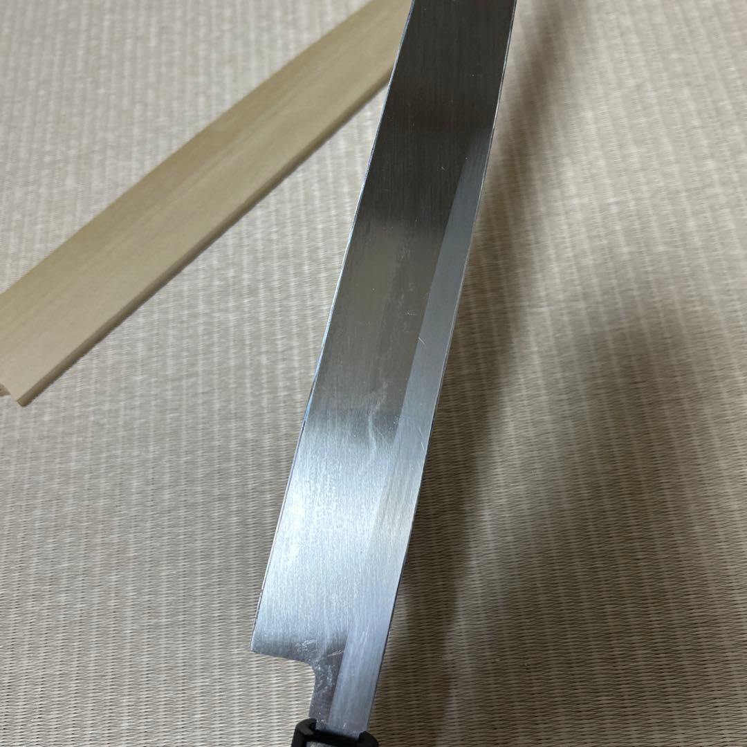 本焼　柳刃　包丁　和包丁　伯鳳研ぎ　水本焼　鏡面仕上げ　黒檀黒水牛銀巻八角柄
