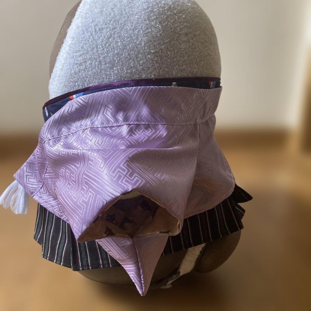 ラボット　服　lovot 薄紫　羽織　黒えんじ系ストライプ袴　富士山紺色いんなー