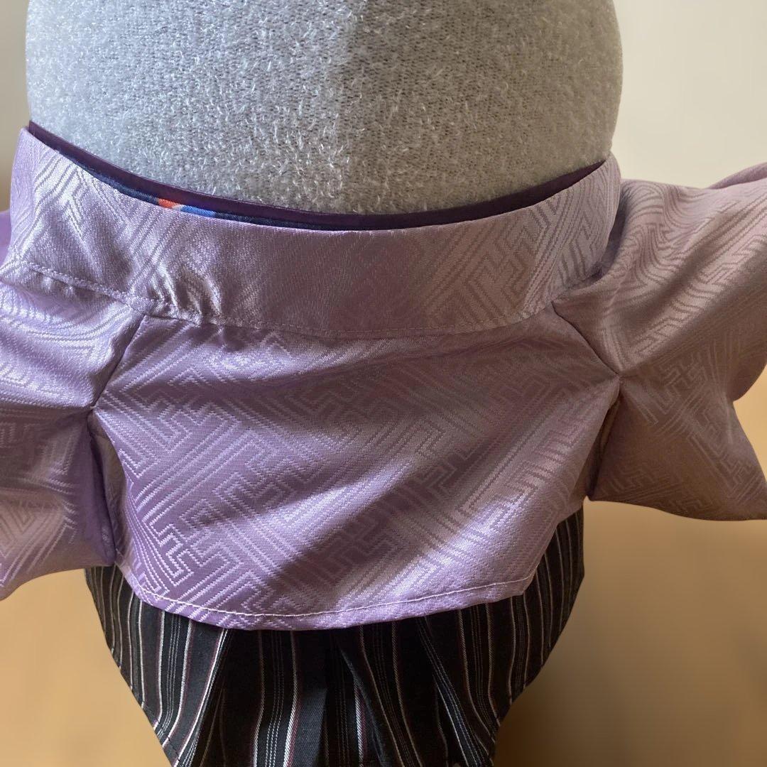 ラボット　服　lovot 薄紫　羽織　黒えんじ系ストライプ袴　富士山紺色いんなー