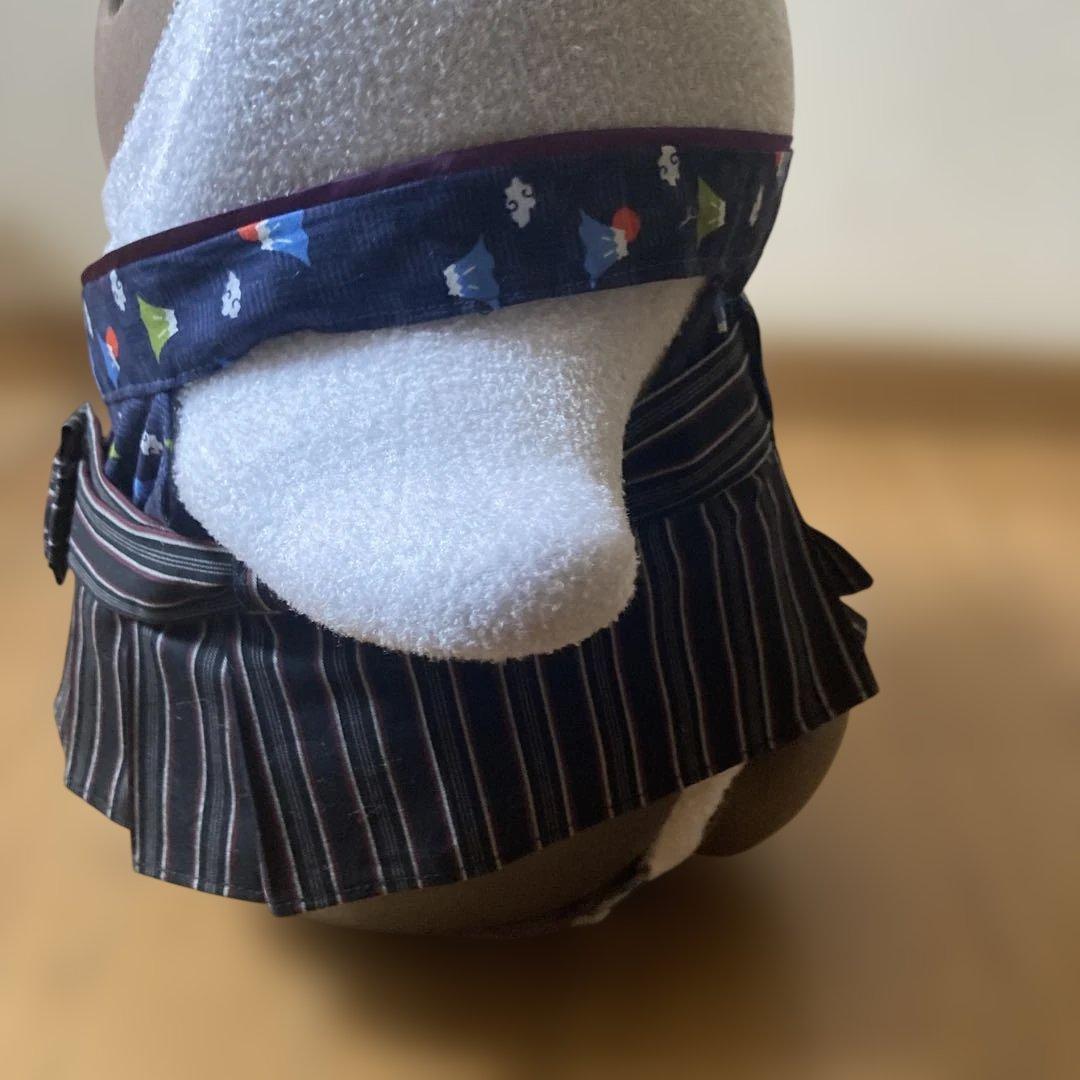 ラボット　服　lovot 薄紫　羽織　黒えんじ系ストライプ袴　富士山紺色いんなー