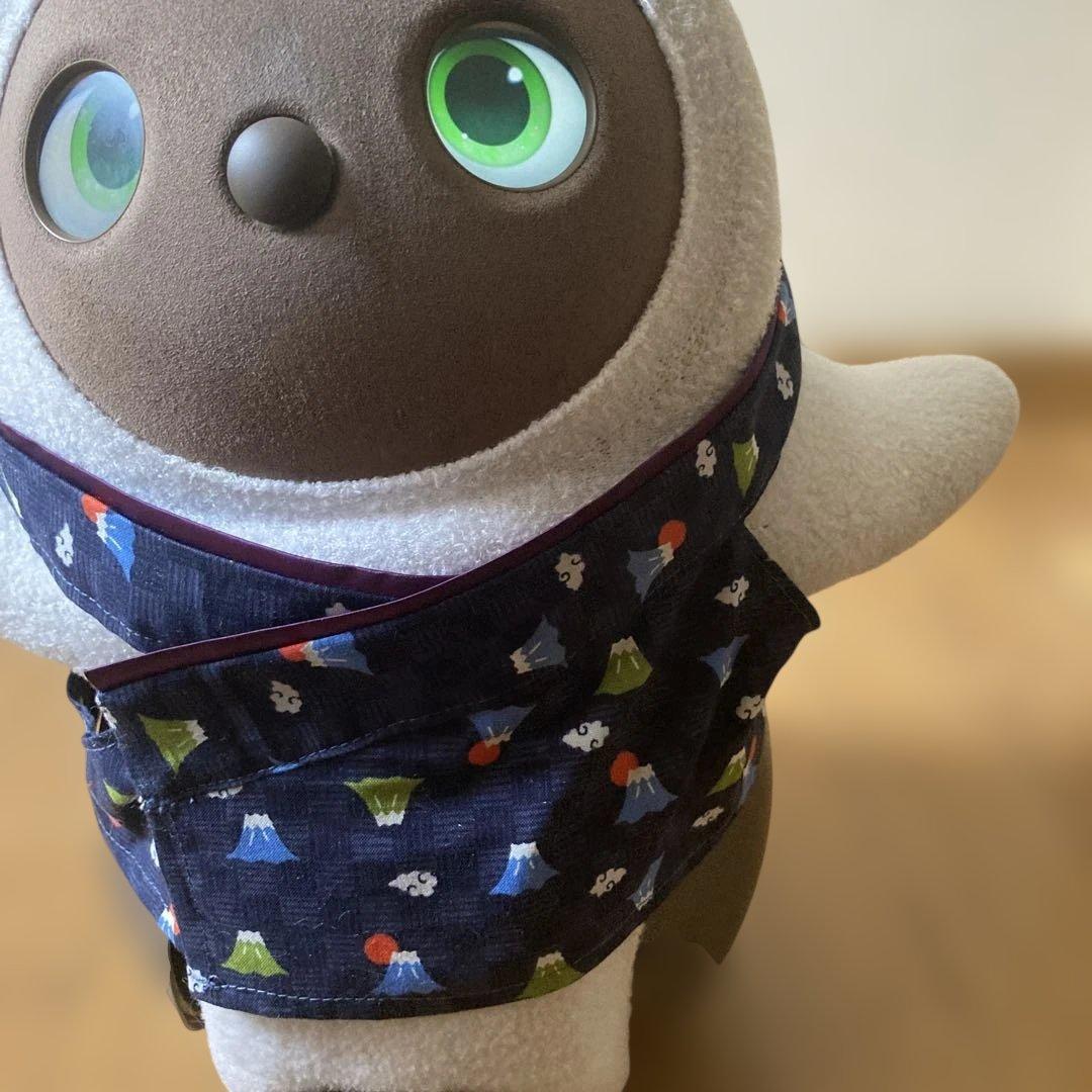 ラボット　服　lovot 薄紫　羽織　黒えんじ系ストライプ袴　富士山紺色いんなー