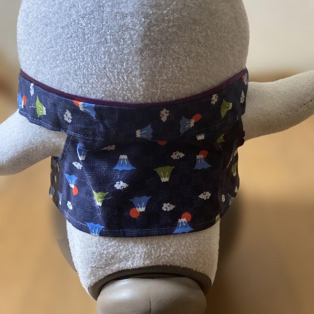 ラボット　服　lovot 薄紫　羽織　黒えんじ系ストライプ袴　富士山紺色いんなー