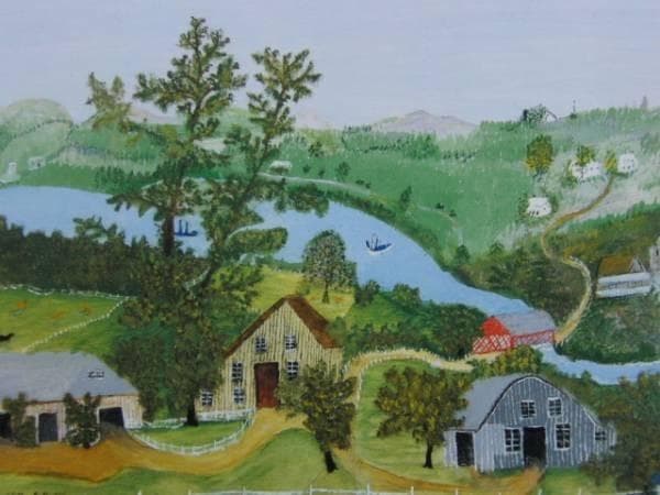 グランマ・モーゼス、オールド・ホーム、希少画集画、新品額装付