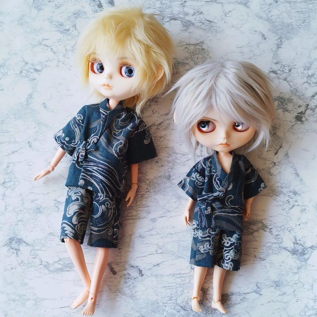 確認用　アイシードール　甚平　着物　男の子　ハンドメイド　アウトフィット