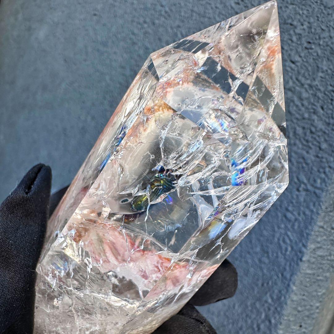 高品質❗️浄化 超強いパワーアゼツライト☆レインボー ヒマラヤクラスターA1570