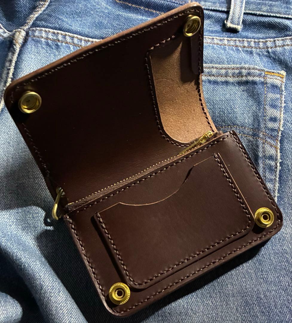 トラッカーウォレット　ミドル　ブルガロ　ブラスゴールドアポロコンチョ