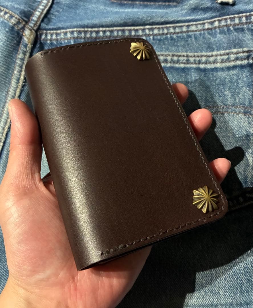 トラッカーウォレット　ミドル　ブルガロ　ブラスゴールドアポロコンチョ
