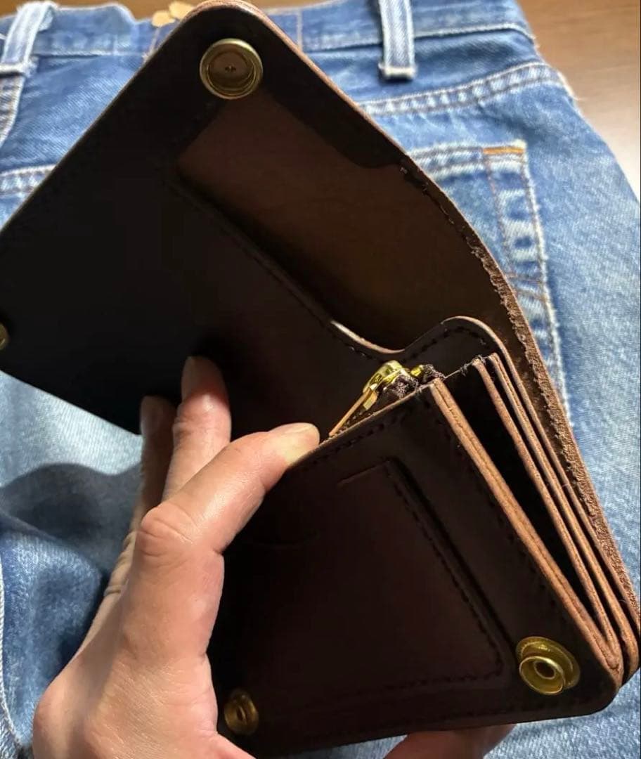 トラッカーウォレット　ミドル　ブルガロ　ブラスゴールドアポロコンチョ