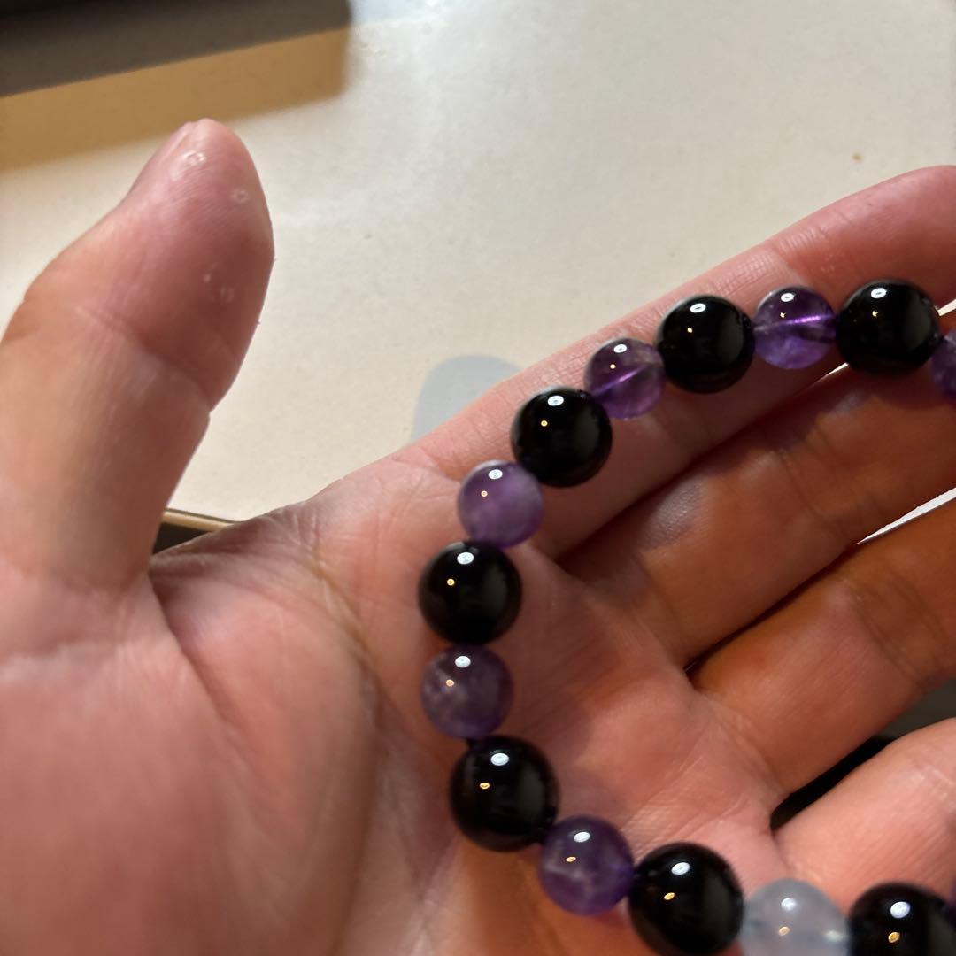 モリオンとアメジストで魔除けが最強化したかも！綺麗！さらにアクアマリンも！