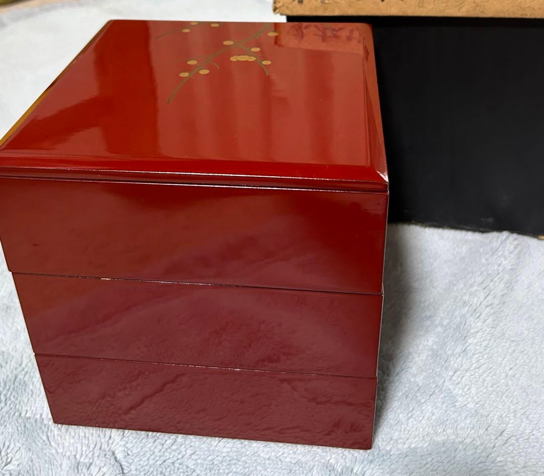 値下げ　本漆　三段　重箱