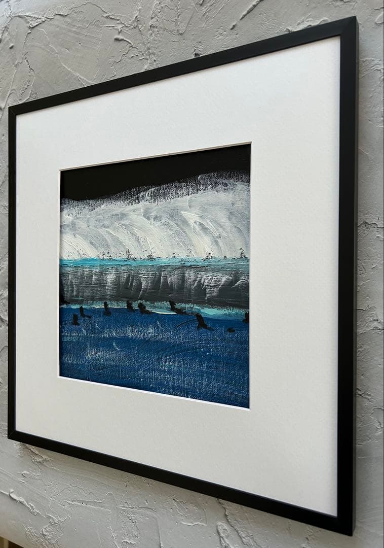 原画/抽象画/モダンアート/サーフアート/アクリル画 NIGHT BREAK 海