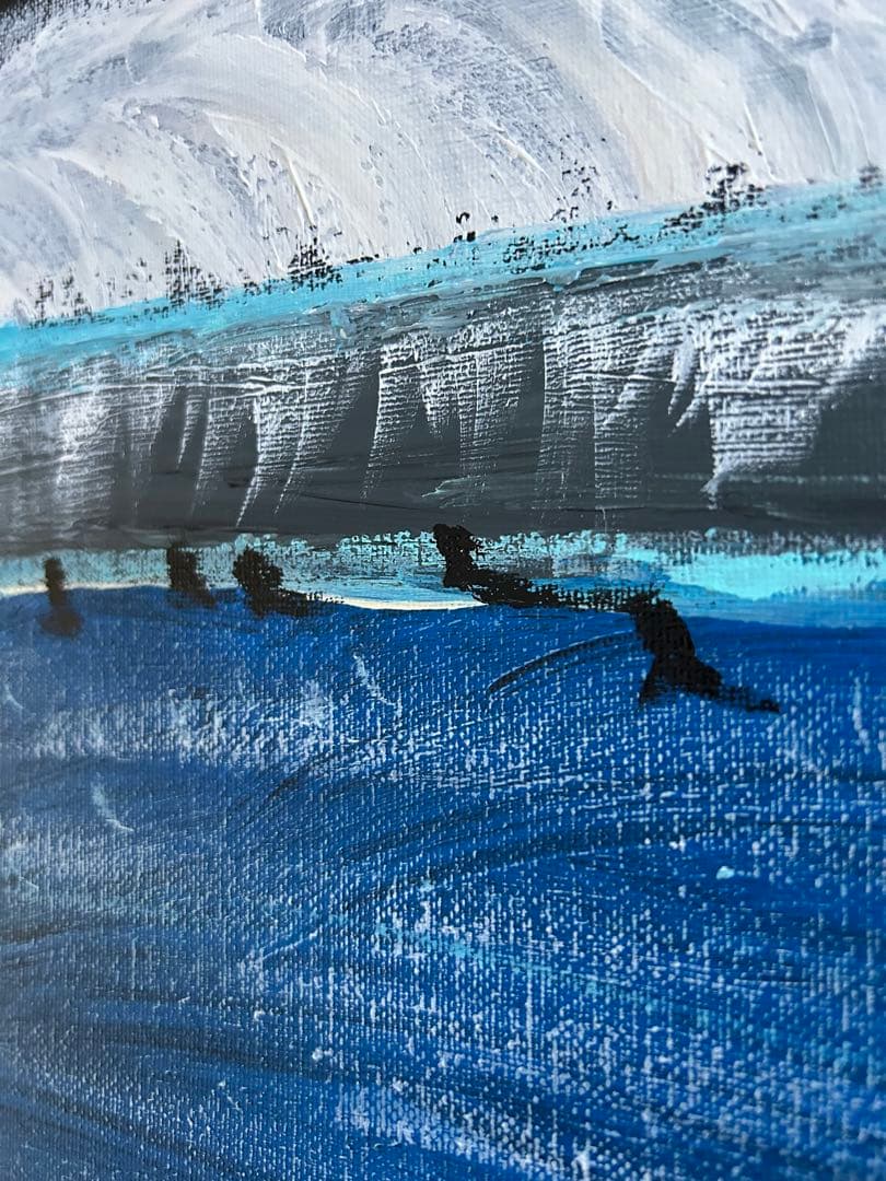 原画/抽象画/モダンアート/サーフアート/アクリル画 NIGHT BREAK 海