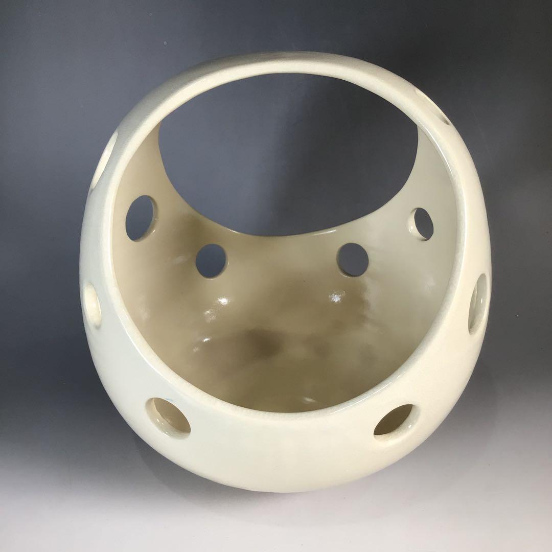 Ｎ８１６　T409 　2点‼️　『　橋本城岳造』『白玉透し文』『菓子鉢』　共箱