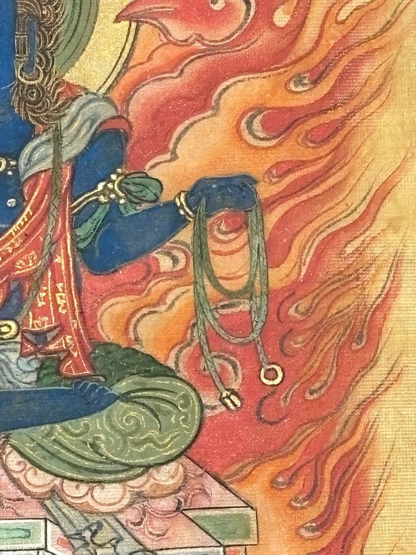 「絹本彩色 阿遮羅明王（不動明王）」瑟瑟坐像」明治頃筆 １幅|仏画 仏教美術