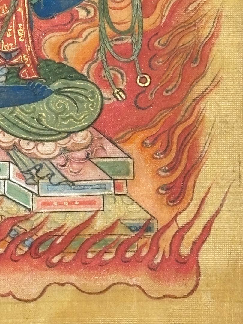 「絹本彩色 阿遮羅明王（不動明王）」瑟瑟坐像」明治頃筆 １幅|仏画 仏教美術