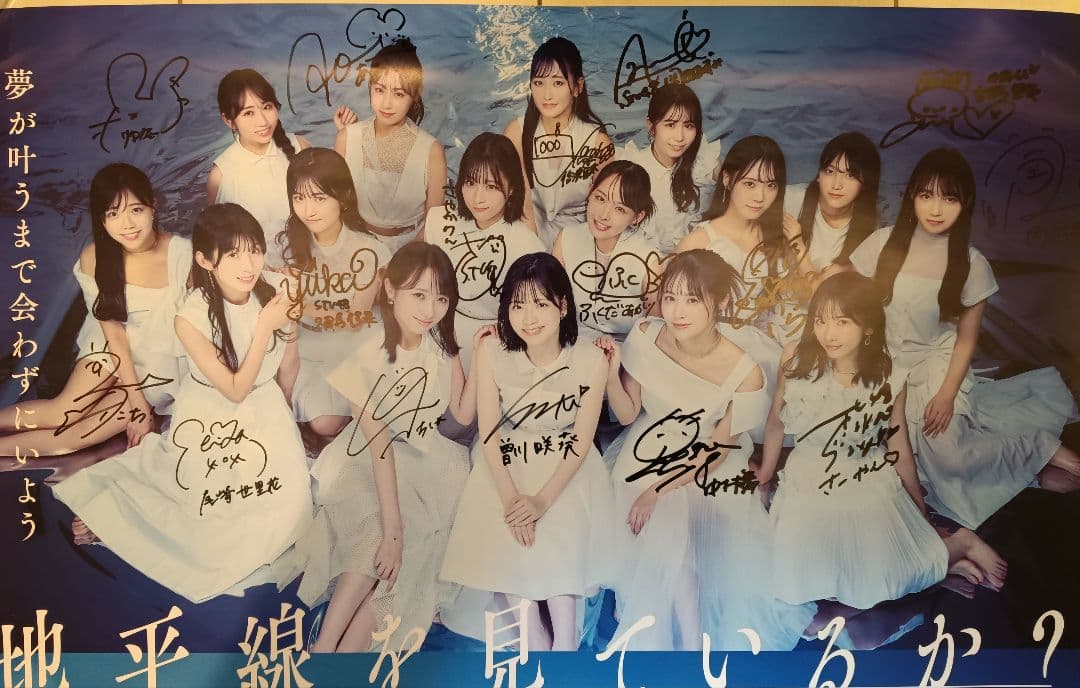 STU48 「地平線を見ているか？」 選抜メンバー全員のサイン入り告知ポスター