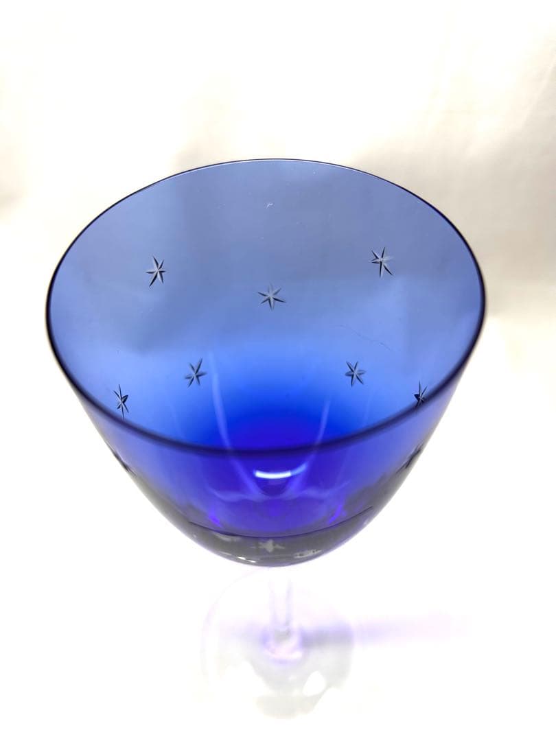 Nason & Moretti 青い星模様のグラス 約19cm