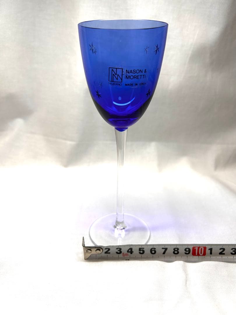 Nason & Moretti 青い星模様のグラス 約19cm