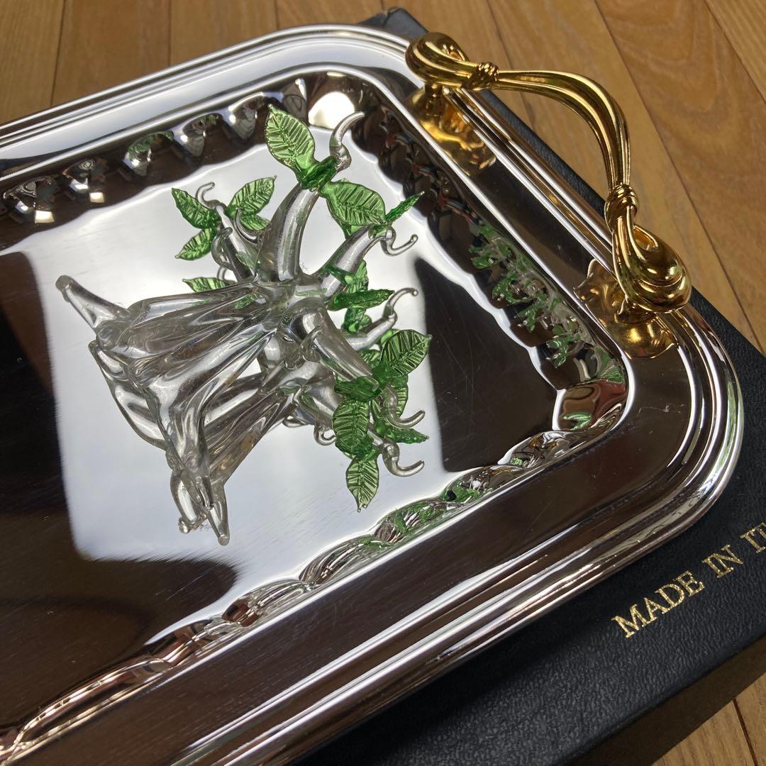 銀のトレー　銀座wako イタリア製　美品