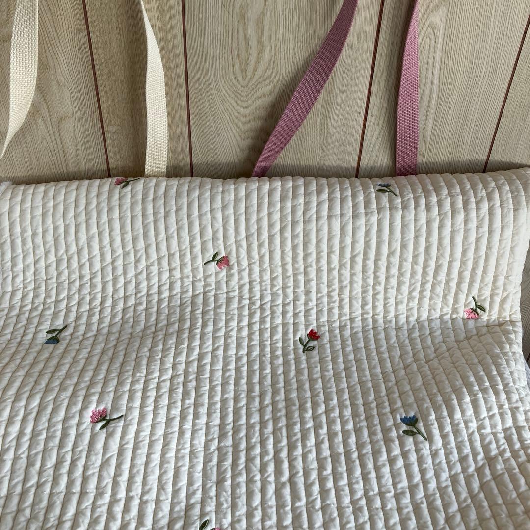 レッスンバッグ ヌビ イブル フリル チューリップ 花 ピンク 入園入学 白