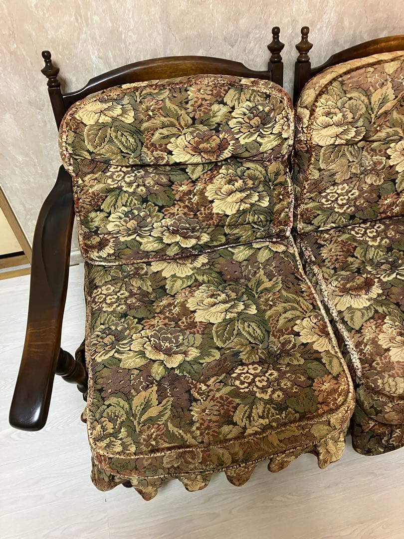 【アンティーク】飛騨産業 キツツキマーク ソファ 2人掛け 1960年代 日本製