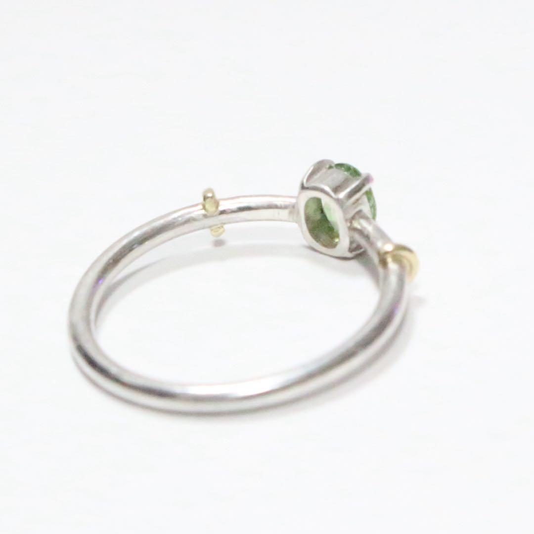 テリ艶⭐︎ナミビア産デマントイドガーネットのK10小ワッカシルバーリング約9号