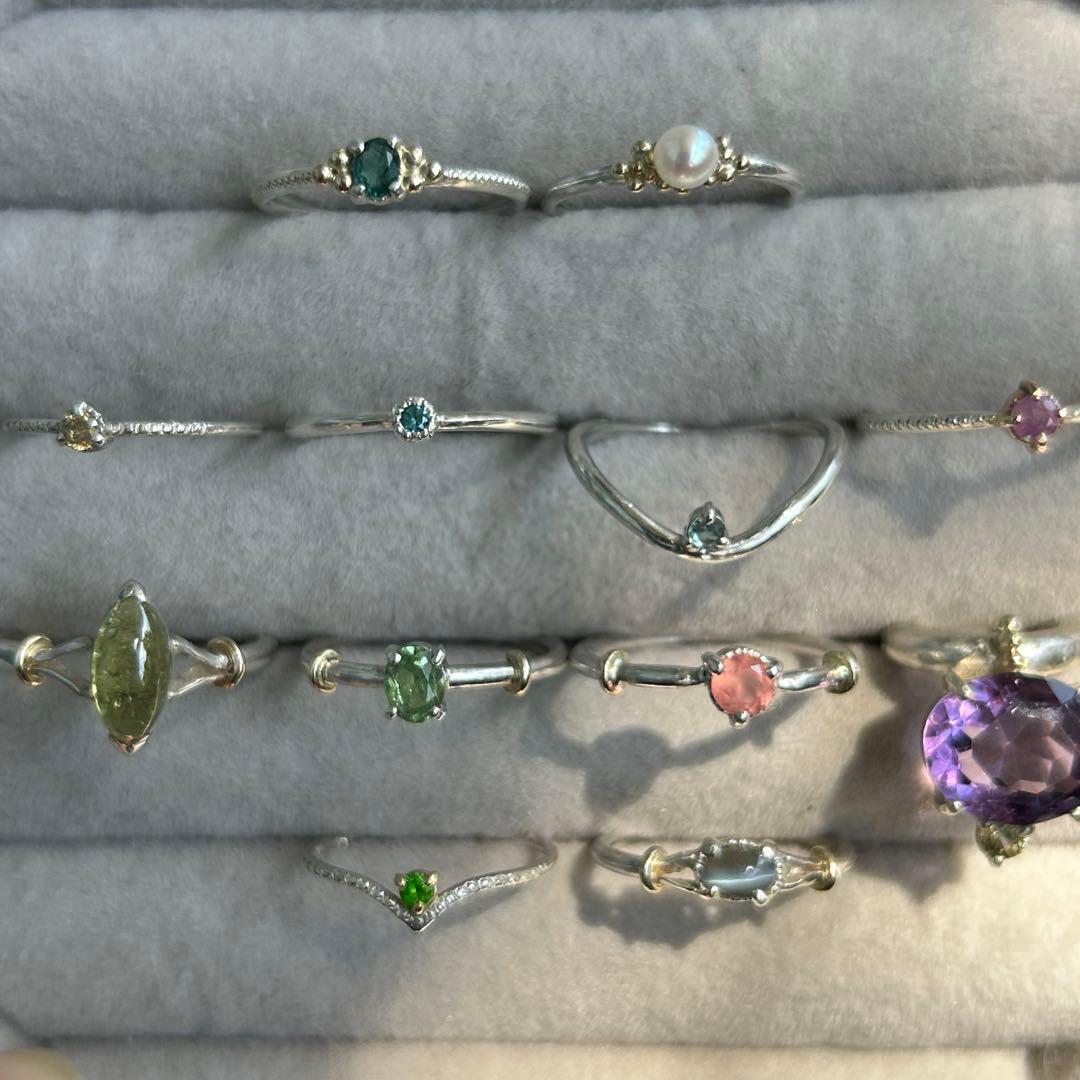 テリ艶⭐︎ナミビア産デマントイドガーネットのK10小ワッカシルバーリング約9号