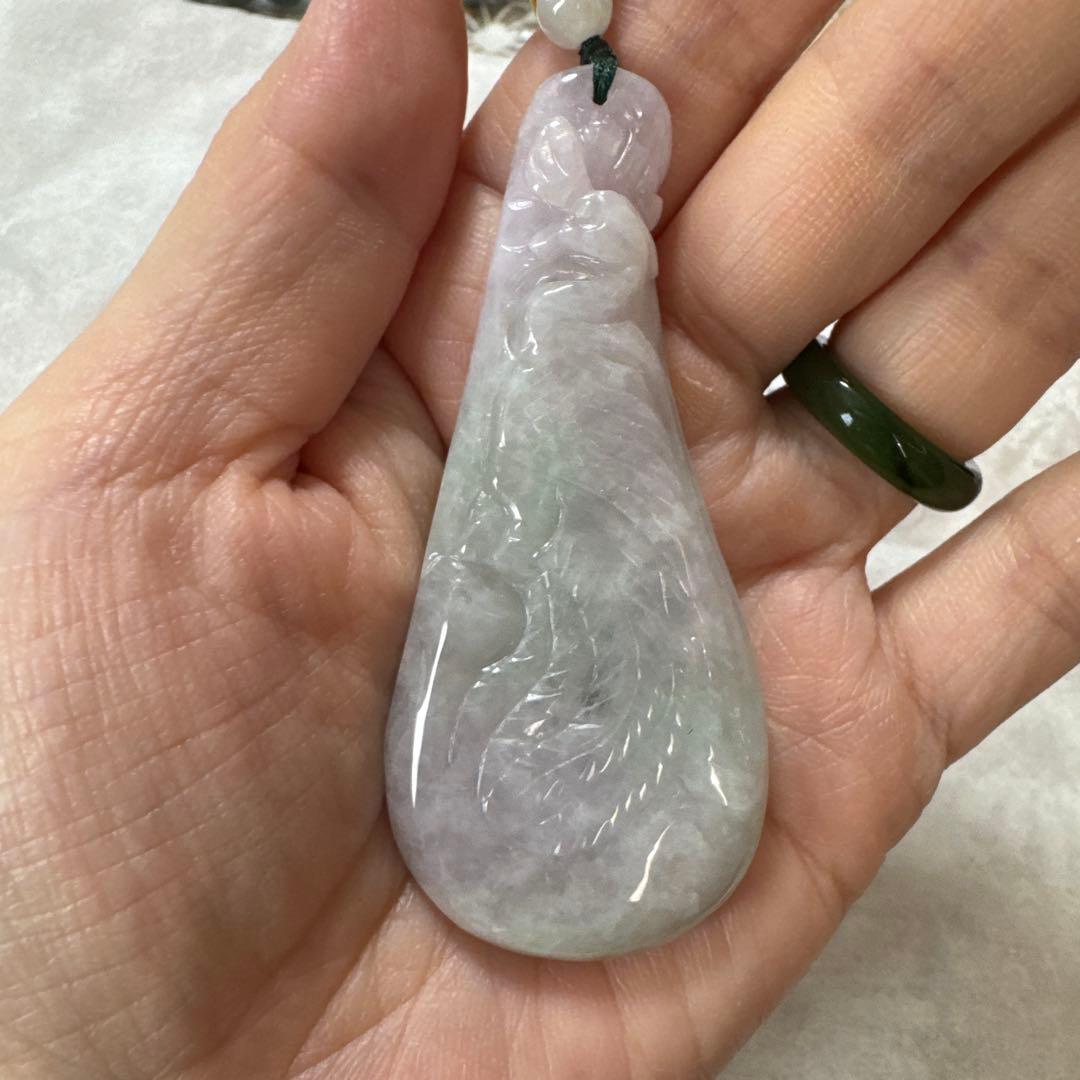 翡翠 鳳凰の彫刻 ペンダント