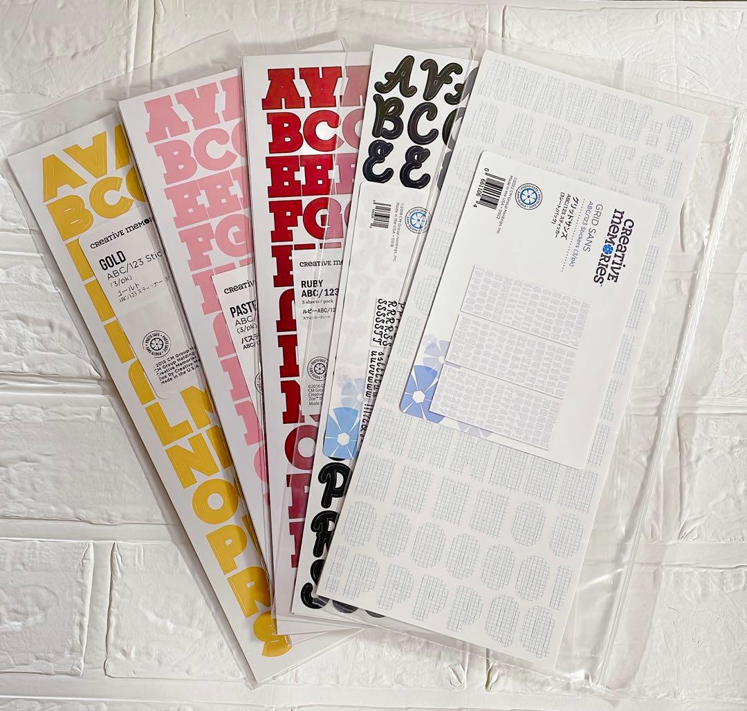 クリエイティブメモリーズ　ABCスティッカー、エンバリッシュメント