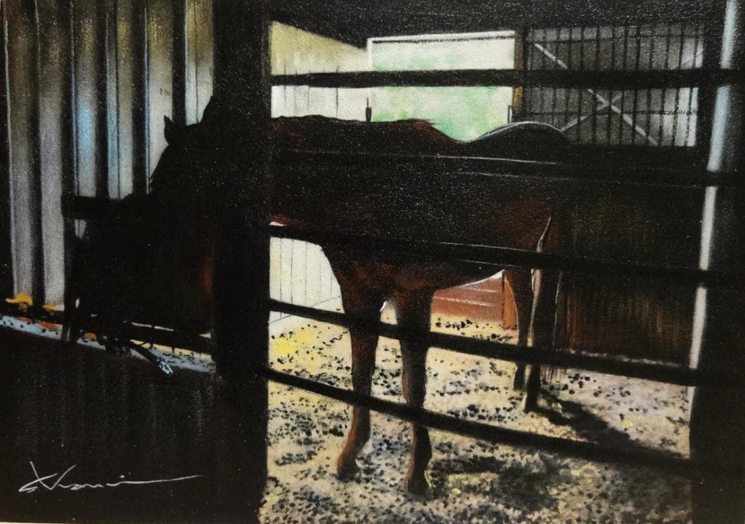 上鈴木正一 油彩画 B4サイズ『 存在 』新作原画 超オススメの作品です!!