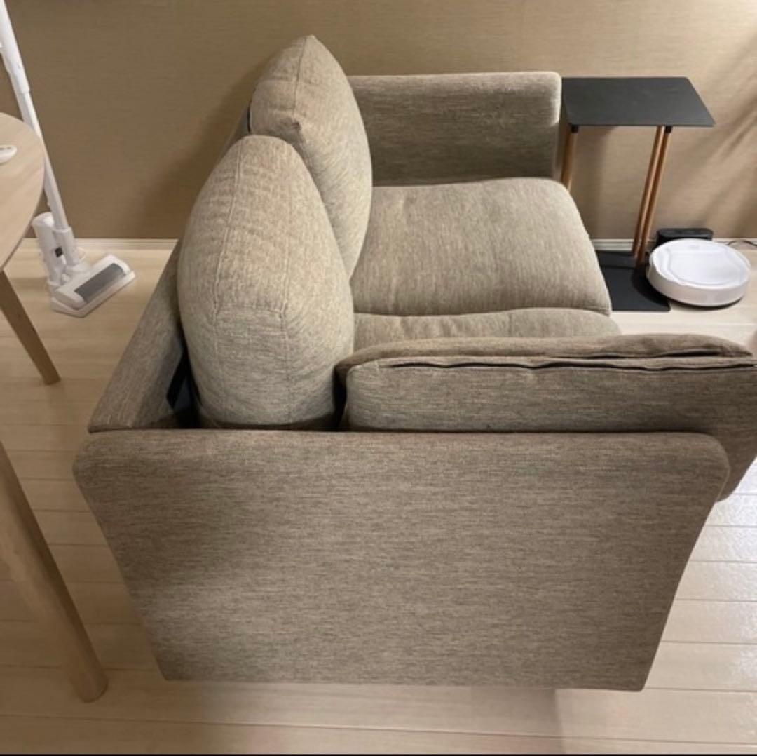 ニトリ ベージュ 2人掛けファブリックソファ