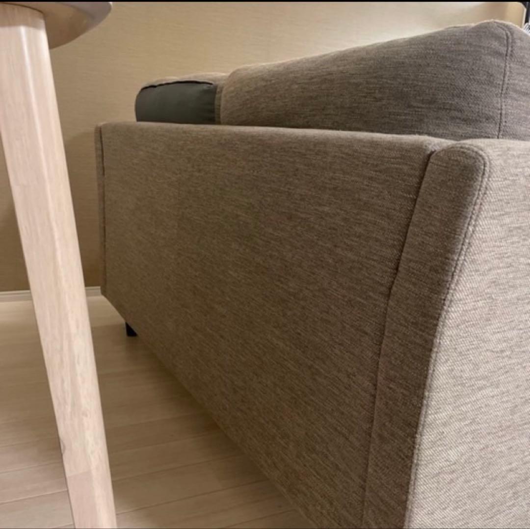 ニトリ ベージュ 2人掛けファブリックソファ