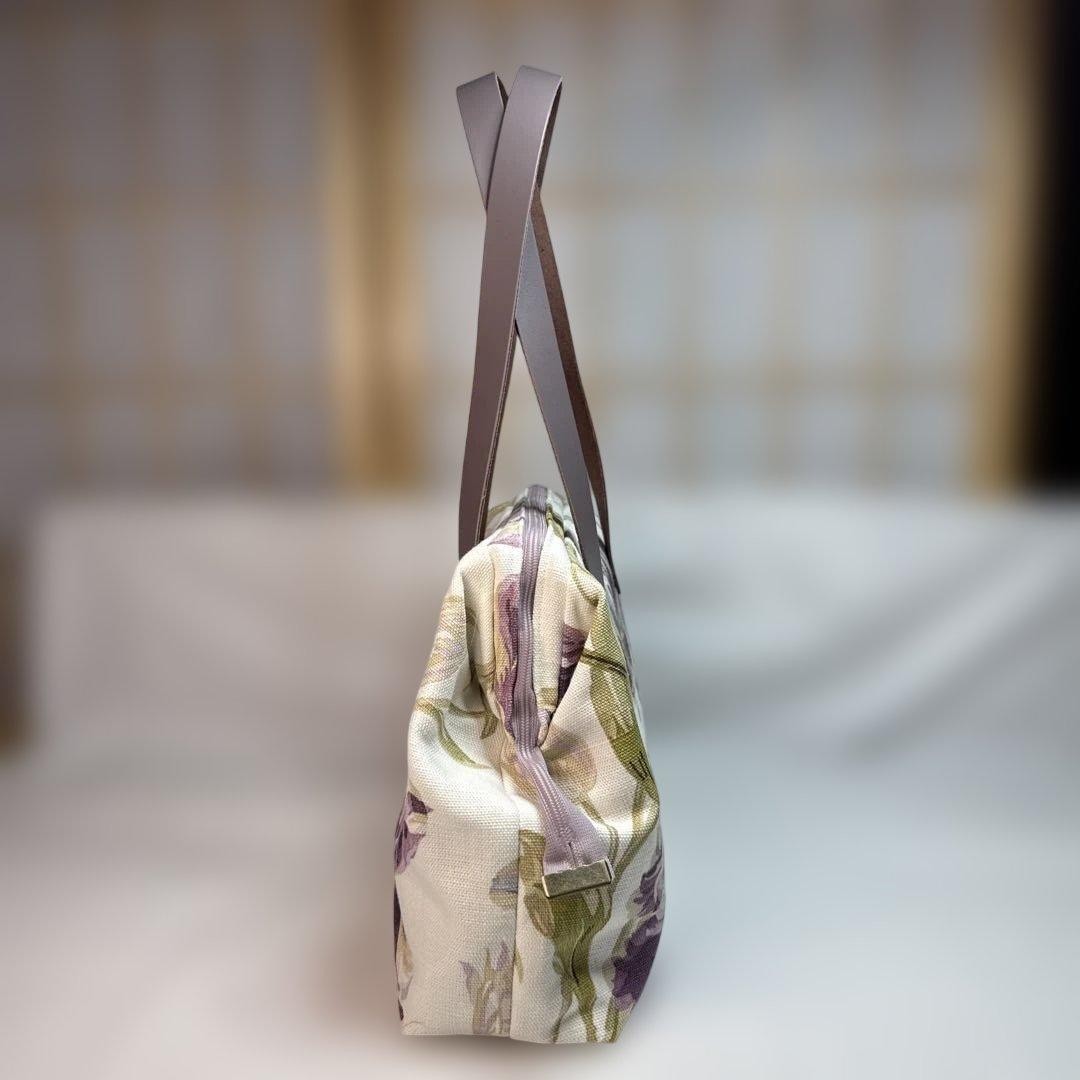 ローラ・アシュレイ生地　ハンドメイド　ワイヤー口金ボストンバッグ