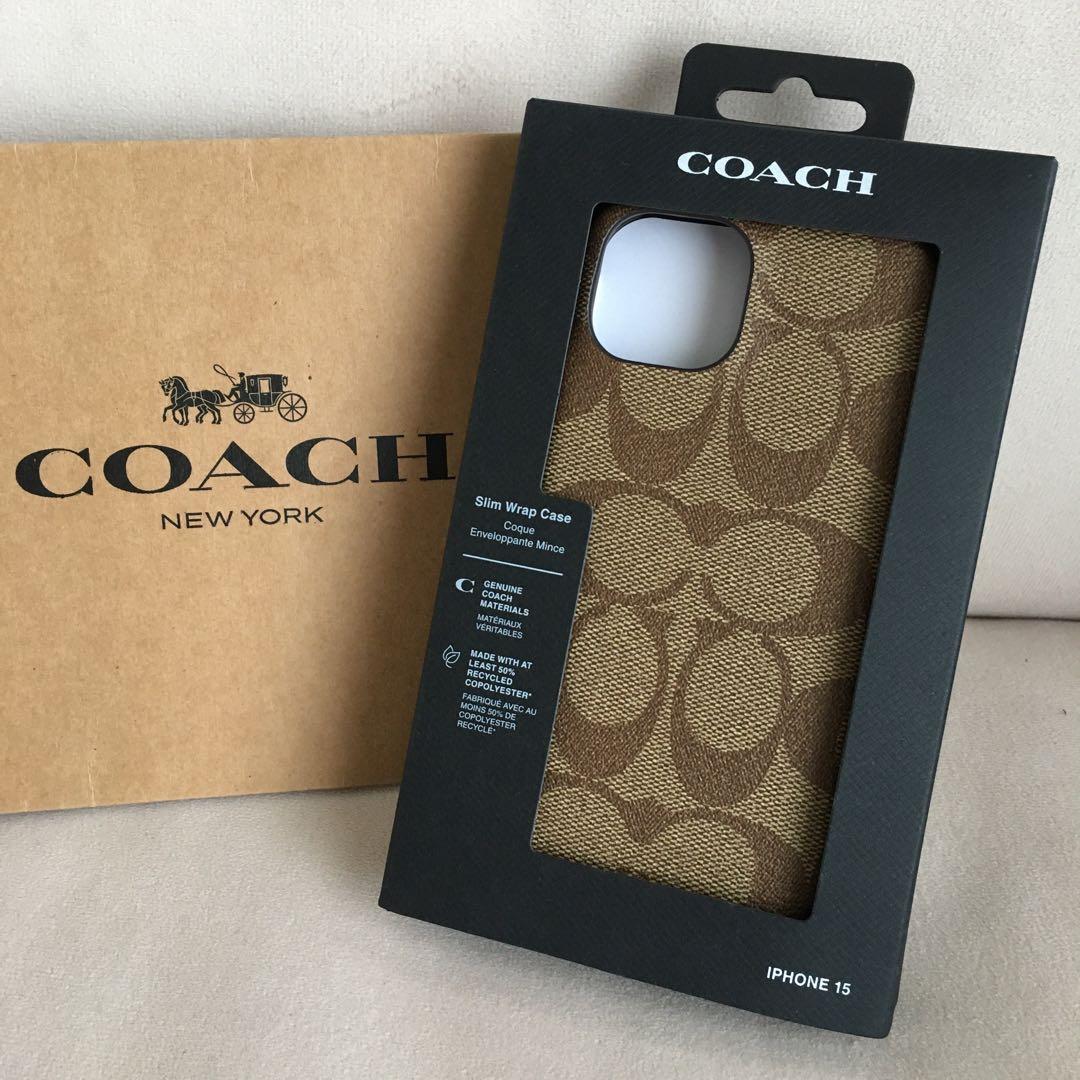 新品　COACH コーチ レザー iPhone 15 ケース スマホケース