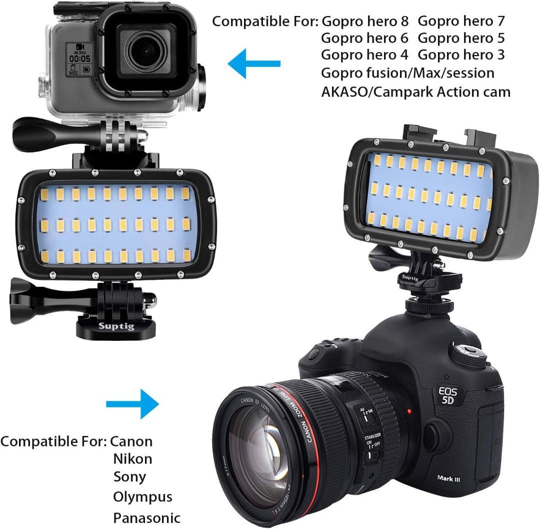 30 LEDビデオライト - 防水、各種カメラ用、180フィート