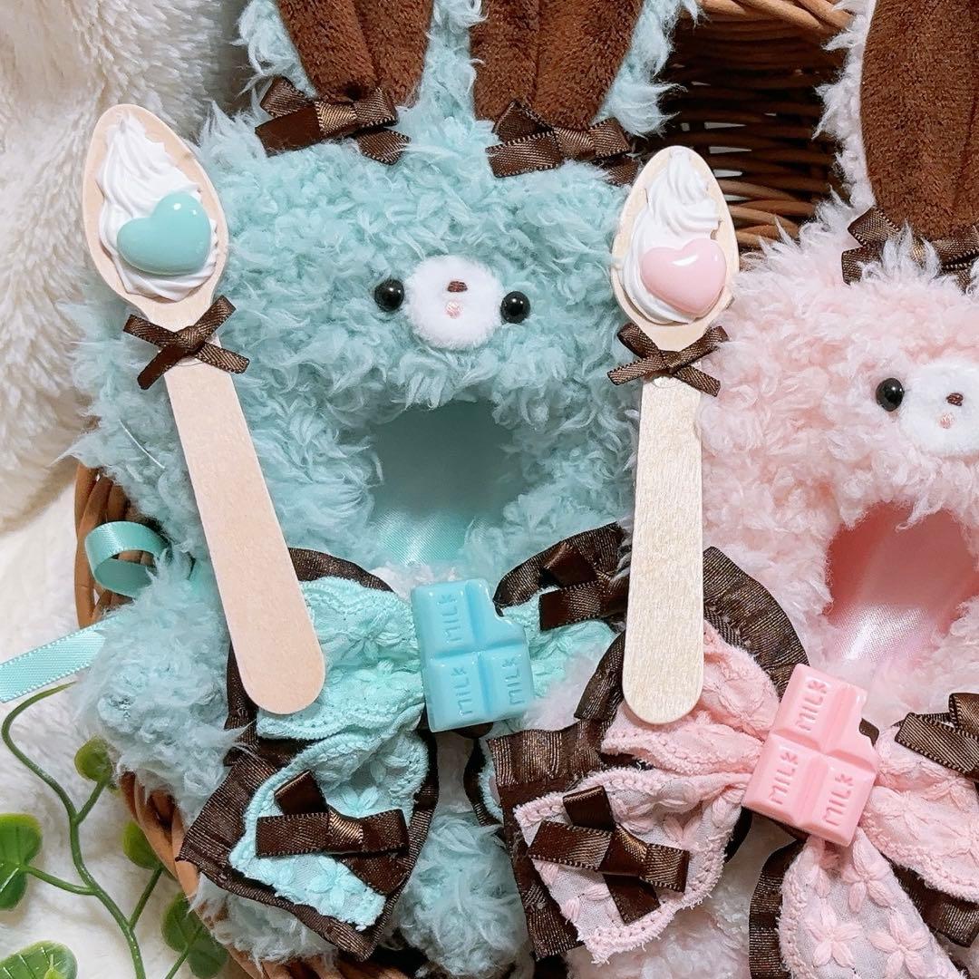 【2点セット】10-14cm ぬいぐるみ用　着ぐるみ　ぬい服　うさぎ　チョコ