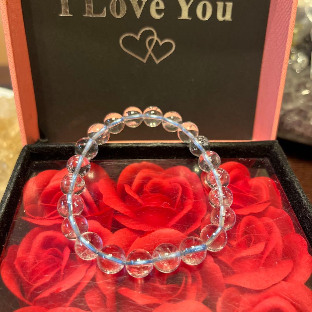 天然石ブレスレット　ヒマラヤ水晶　天然アイリスクォーツ　高品質