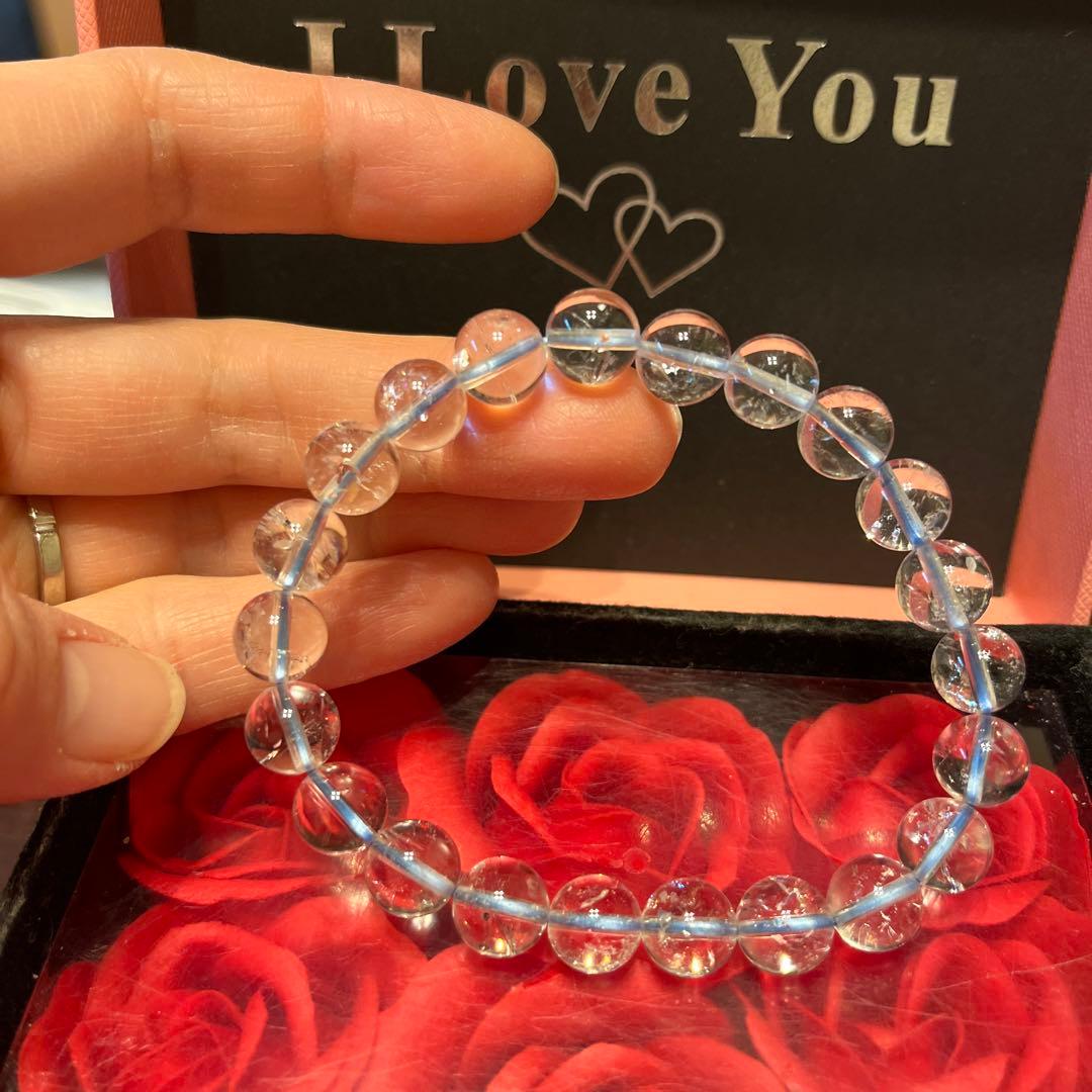 天然石ブレスレット　ヒマラヤ水晶　天然アイリスクォーツ　高品質